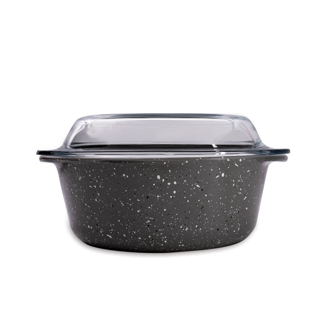 Borcam Round Gray Casserole with Lid (1.5 L)