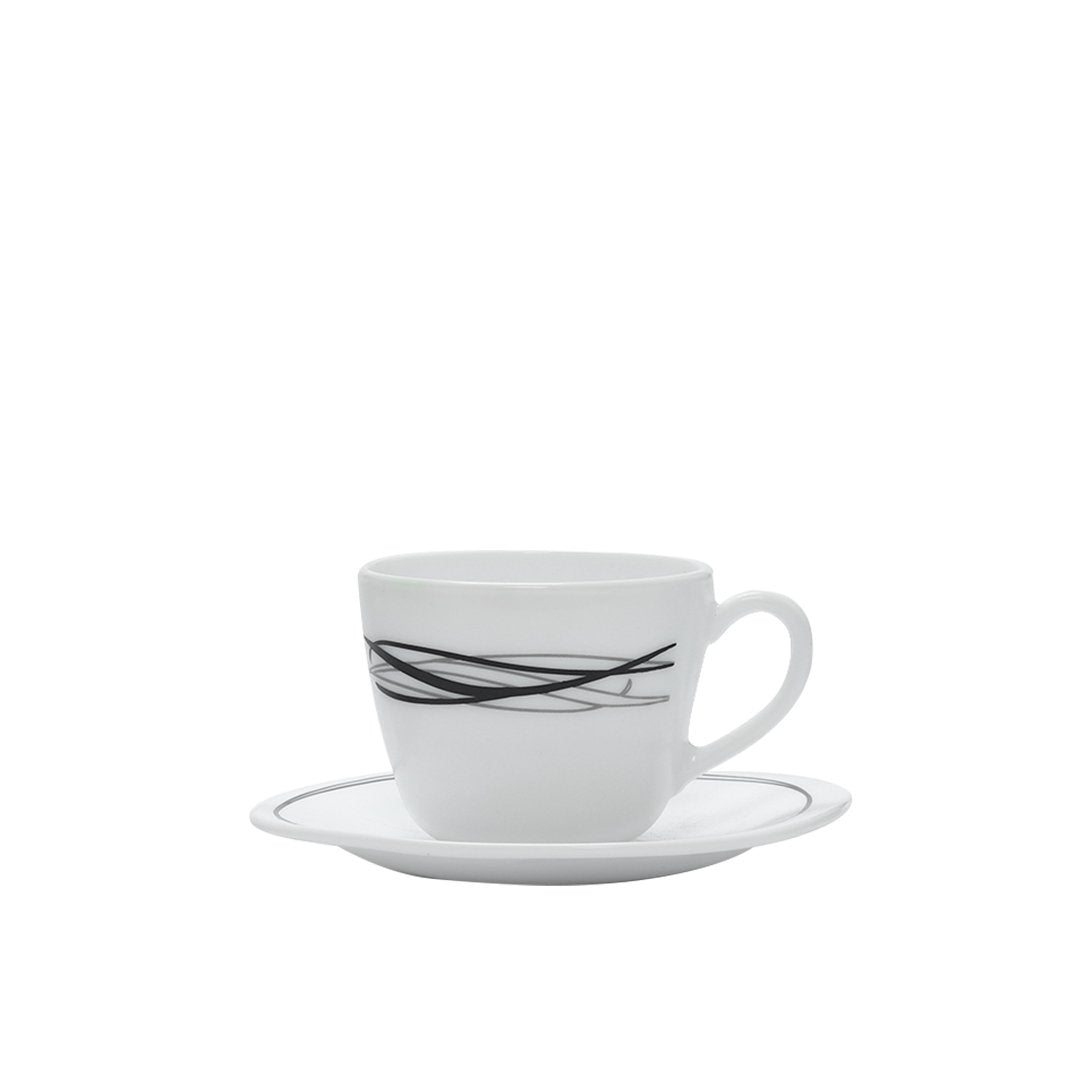 Bormioli Rocco Coffee/Tea Set of 6 Cups + 6 Saucers (220 ml)