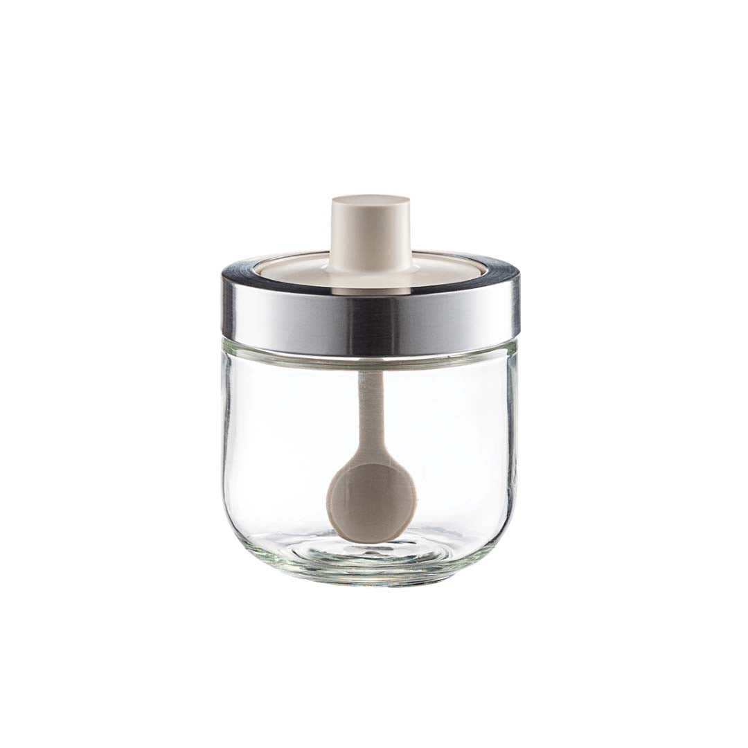 Stylish-home Small Ivory Jar (Circle Spoon)