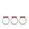 Pasabahce BELLA Red Glass Jar Set - 3 Pcs (SMALL)