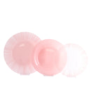 Pasabahce Pink Glass Plate Set - 18 pcs