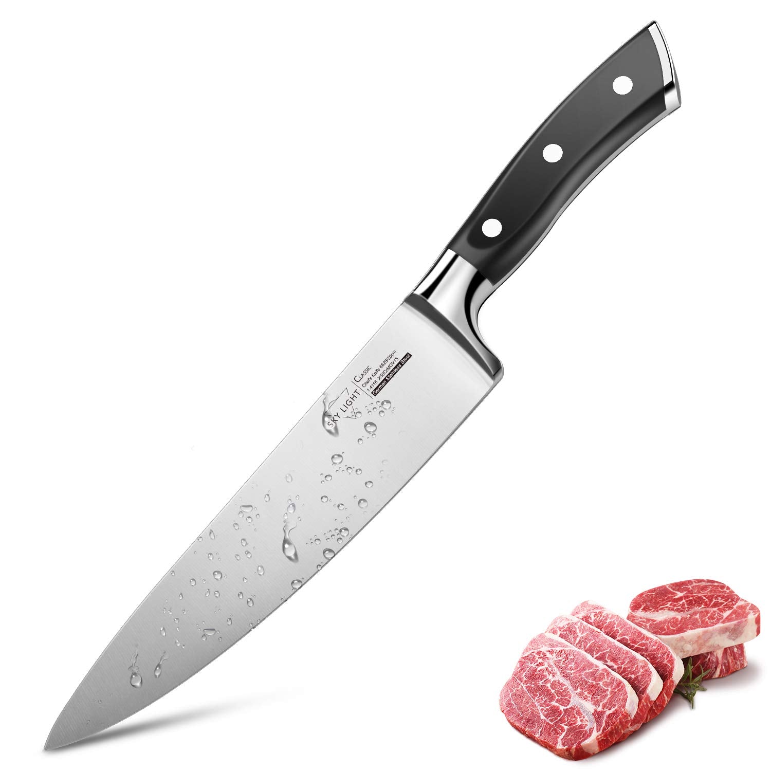 Temiov Stainless Steel Chef Knife (20 cm)