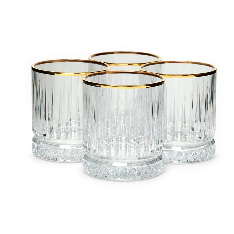 Pasabahce Elysia Golden Touch Tumblers Set of 4 Pieces 355 ml ((Large Size))