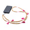 Amber Beads Phone Strap with Pink Tassels