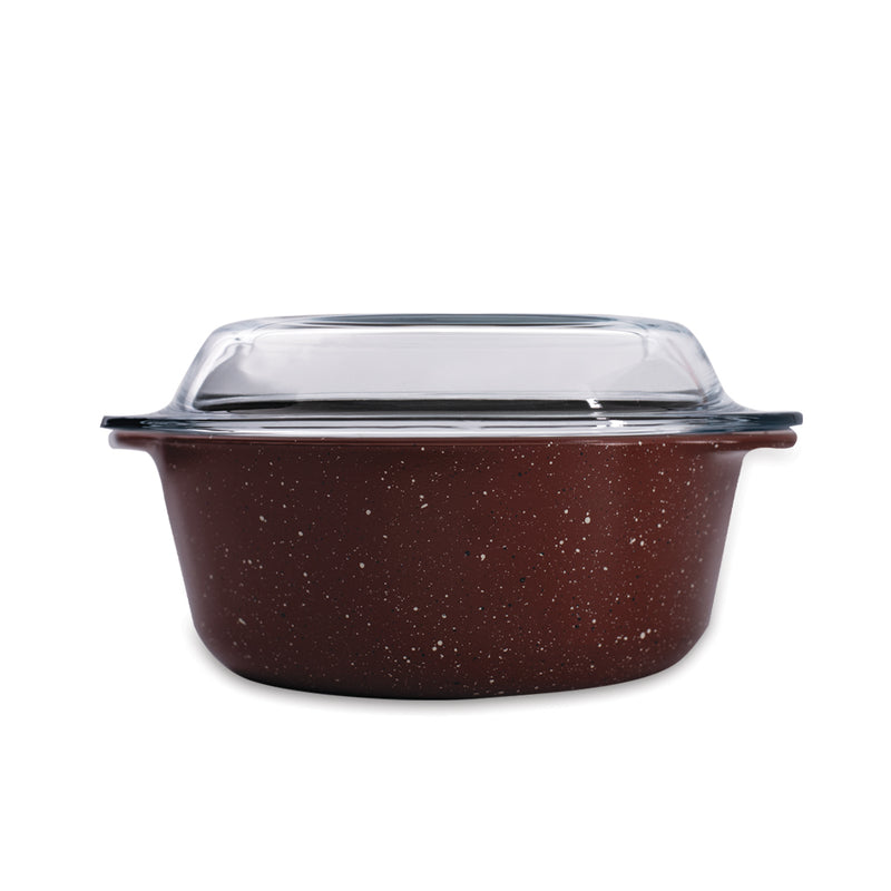 Borcam Round Brown Casserole with Lid (1.5 L)