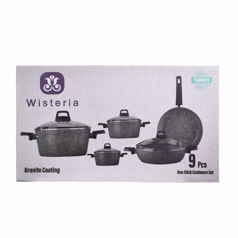 Wisteria Granite Cookware Set (Brown) 9 pcs