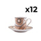 Wisteria Turkish Coffee Set (12 Cups & 12 Saucers)